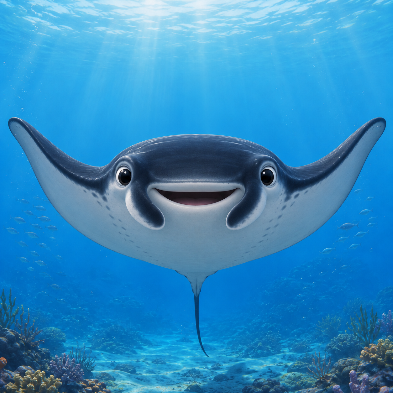 Giant Manta Ray front view