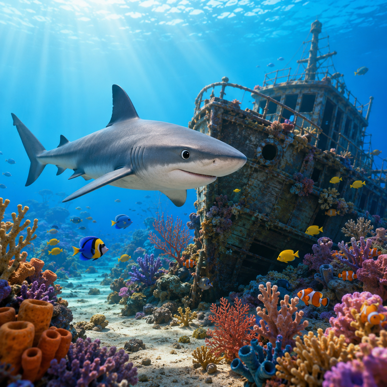 Blacktip Reef Shark front view